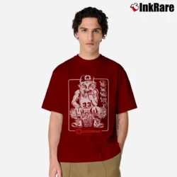 Men’s Larry Bird Converse NBA Cartoon Classic T-Shirt in maroon | Soft, Breathable Everyday Wear
