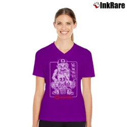 Women’s Larry Bird Converse NBA Cartoon V-Neck Tee in purple | Chic Neckline, Soft Texture