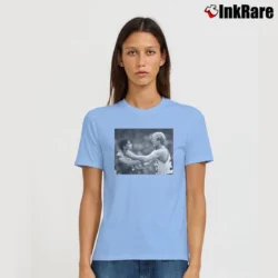 Women’s Larry Bird Dr J Celtics Sixers Signature T-Shirt in light blue | Soft, Flattering Fit