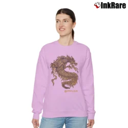 Women’s Las Vegas Imperial Palace Gold Dragon Glitter Relaxed Sweatshirt in light pink | Soft, Laid-Back Vibe