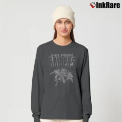 Women’s Las Vegas Raiders Avengers Marvel Graphic Long-Sleeve Top in charcoal | Sleek, Versatile, All-Season