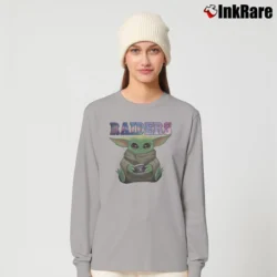 Women’s Las Vegas Raiders Baby Yoda Star Wars Football Long-Sleeve Top in sport grey | Sleek, Versatile, All-Season