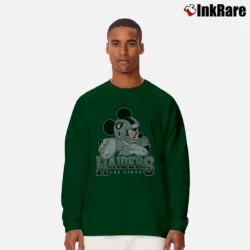 Men’s Las Vegas Raiders Disney Mickey Mouse Quarterback Long-Sleeve Shirt in forest green | Sleek, Lightweight, Year-Round Wear