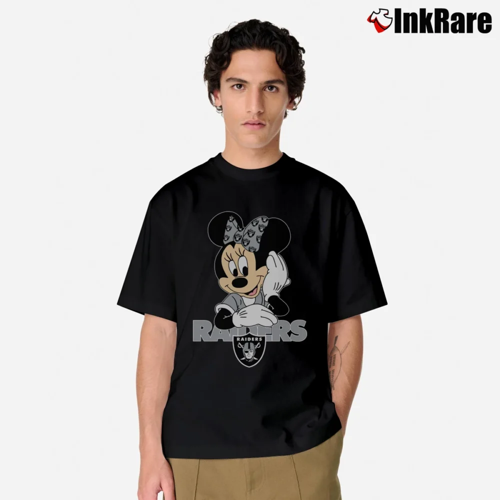 Men’s Las Vegas Raiders Football Mimi Mouse Disney Classic T-Shirt in black | Soft, Breathable Everyday Wear