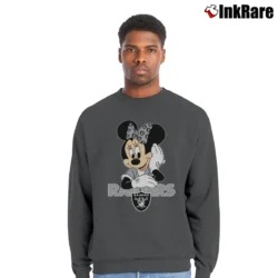 Men’s Las Vegas Raiders Football Team Mickey Mouse Disney Crewneck Sweatshirt in charcoal | Cozy Fabric, Clean Style