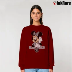 Women’s Las Vegas Raiders Football Team Mickey Mouse Disney Relaxed Sweatshirt in maroon | Soft, Laid-Back Vibe