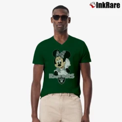 Men’s Las Vegas Raiders Football Team Mickey Mouse Disney V-Neck Tee in forest green | Sharp, Breathable, Everyday Staple