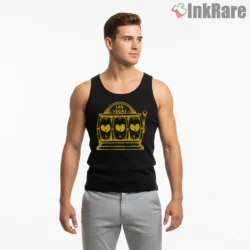 Las Vegas Slot Machine Wu Tang Logo Shirt on black tank top for men graphic tee