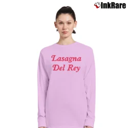Women’s Lasagna Del Rey Funny Foodie Parody Long-Sleeve Top in light pink | Sleek, Versatile, All-Season