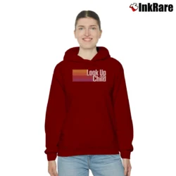 Women’s Lauren Daigle Look Up Child Striped Cozy Hoodie in maroon | Warm, Structured, Stylish