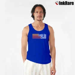 Men’s Lauren Daigle Look Up Child Striped Tank Top in royal blue | Breathable, Active-Friendly Design