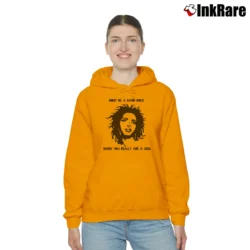 Women’s Lauryn Hill Dont Be A Hard Rock Retro Style Cozy Hoodie in orange | Warm, Structured, Stylish