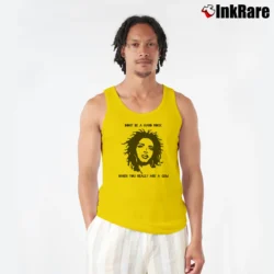 Men’s Lauryn Hill Dont Be A Hard Rock Retro Style Tank Top in yellow | Breathable, Active-Friendly Design