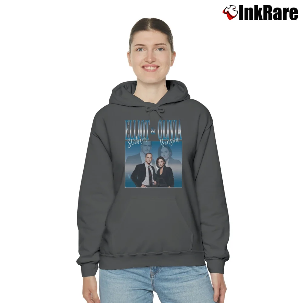 Women’s Law And Order Elliot Stabler Olivia Benson Cozy Hoodie in charcoal | Warm, Structured, Stylish