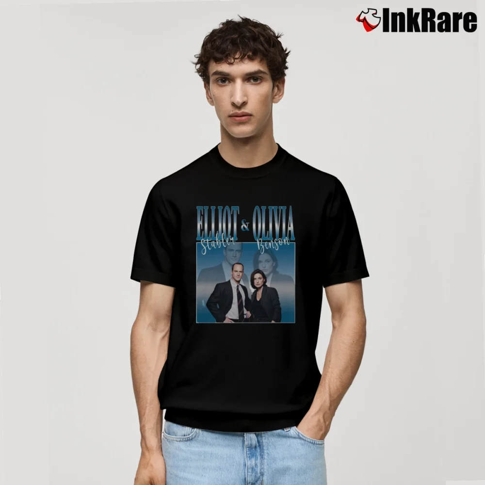 Men’s Law And Order Elliot Stabler Olivia Benson Classic T-Shirt in black | Soft, Breathable Everyday Wear