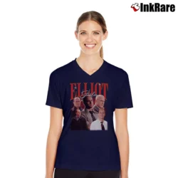 Women’s Law And Order Elliot Stabler V-Neck Tee in navy | Chic Neckline, Soft Texture