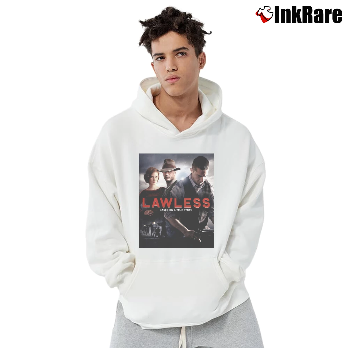 Men’s Lawless Movie Poster Bluray Dvd Pullover Hoodie in white | Cozy, Durable, Modern Fit