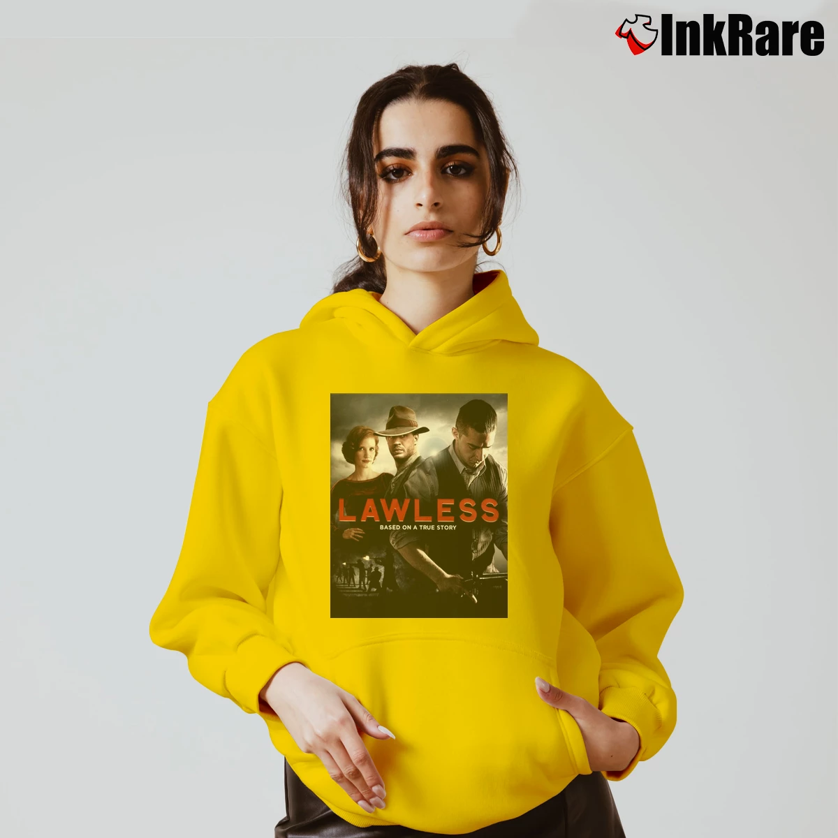 Women’s Lawless Movie Poster Bluray Dvd Cozy Hoodie in yellow | Warm, Structured, Stylish