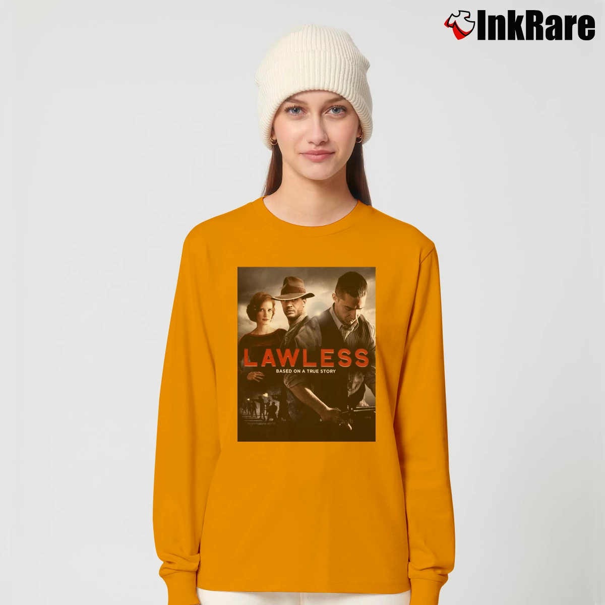 Women’s Lawless Movie Poster Bluray Dvd Long-Sleeve Top in orange | Sleek, Versatile, All-Season