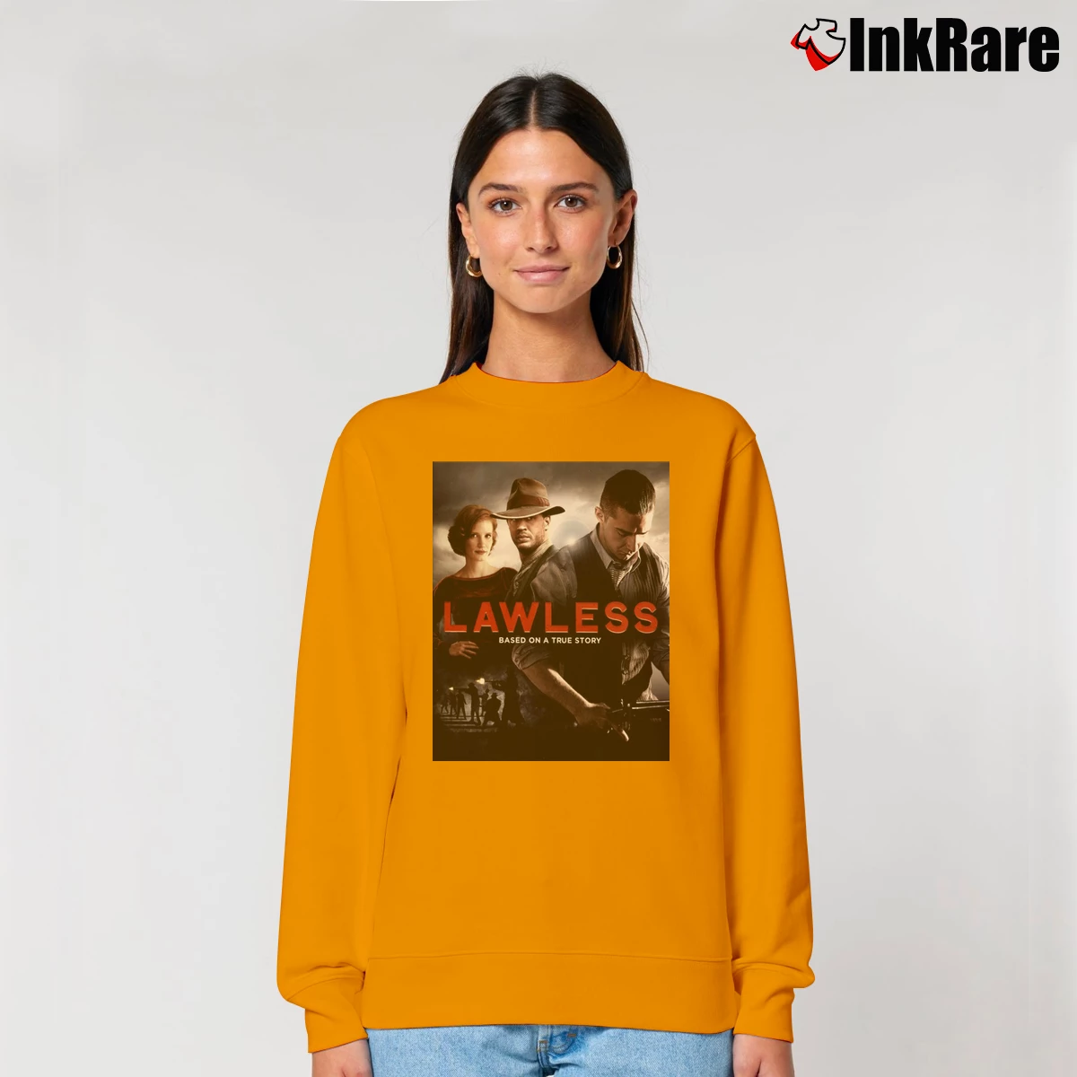 Women’s Lawless Movie Poster Bluray Dvd Relaxed Sweatshirt in orange | Soft, Laid-Back Vibe