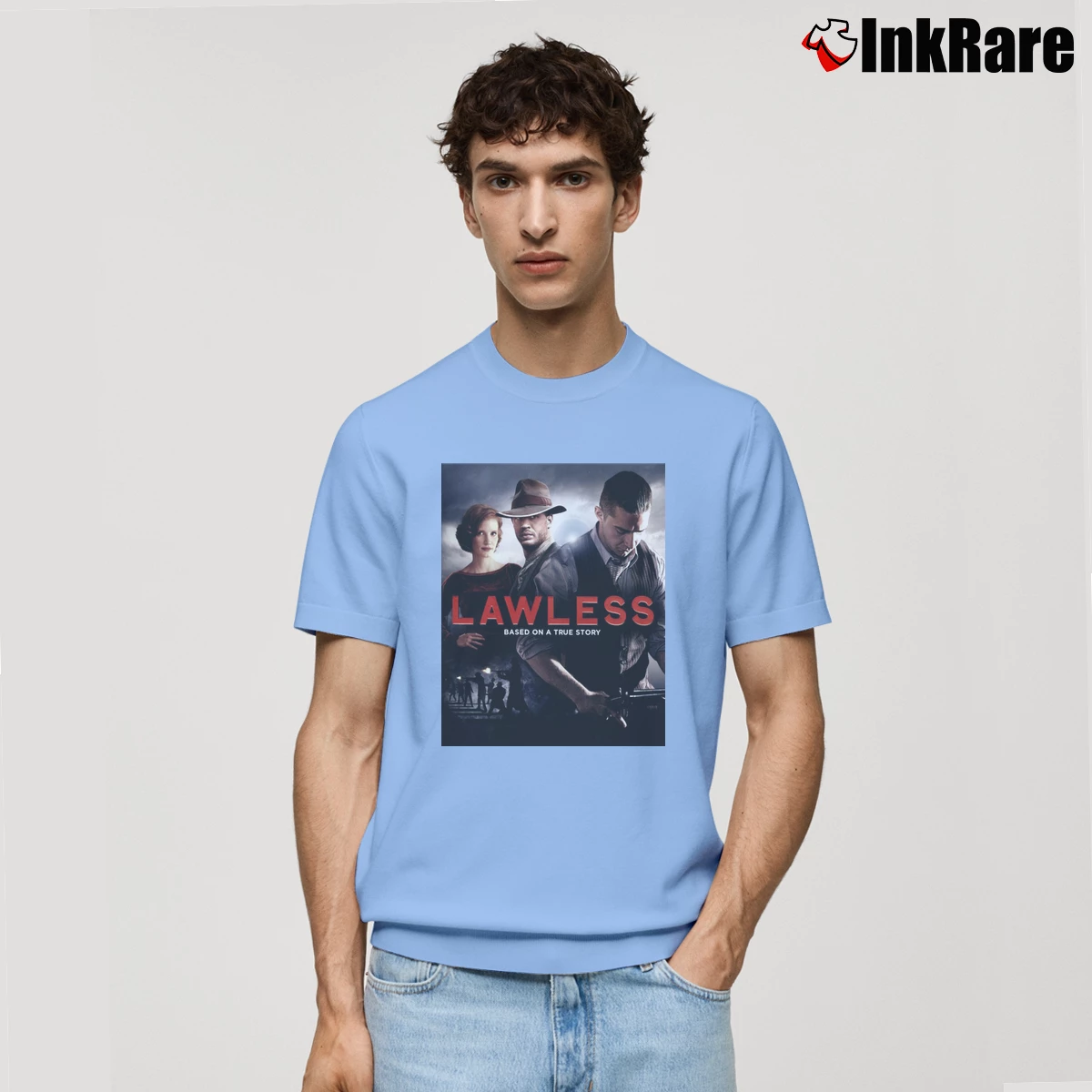 Men’s Lawless Movie Poster Bluray Dvd Classic T-Shirt in light blue | Soft, Breathable Everyday Wear