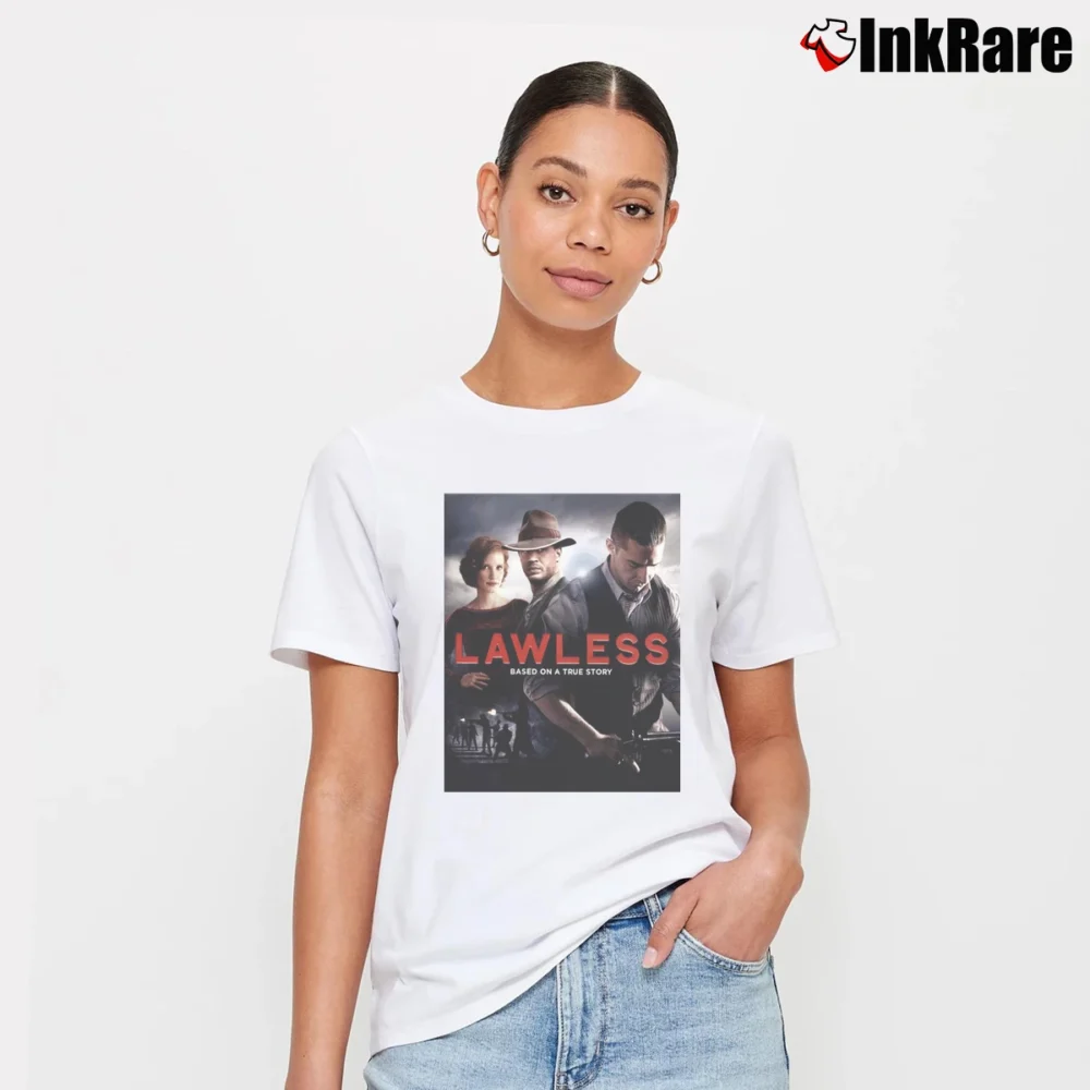 Women’s Lawless Movie Poster Bluray Dvd Signature T-Shirt in white | Soft, Flattering Fit