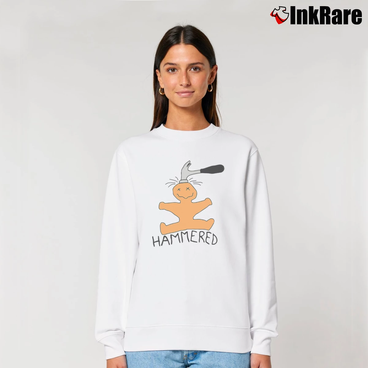 Women’s Layne Staley Hammered Relaxed Sweatshirt in white | Soft, Laid-Back Vibe