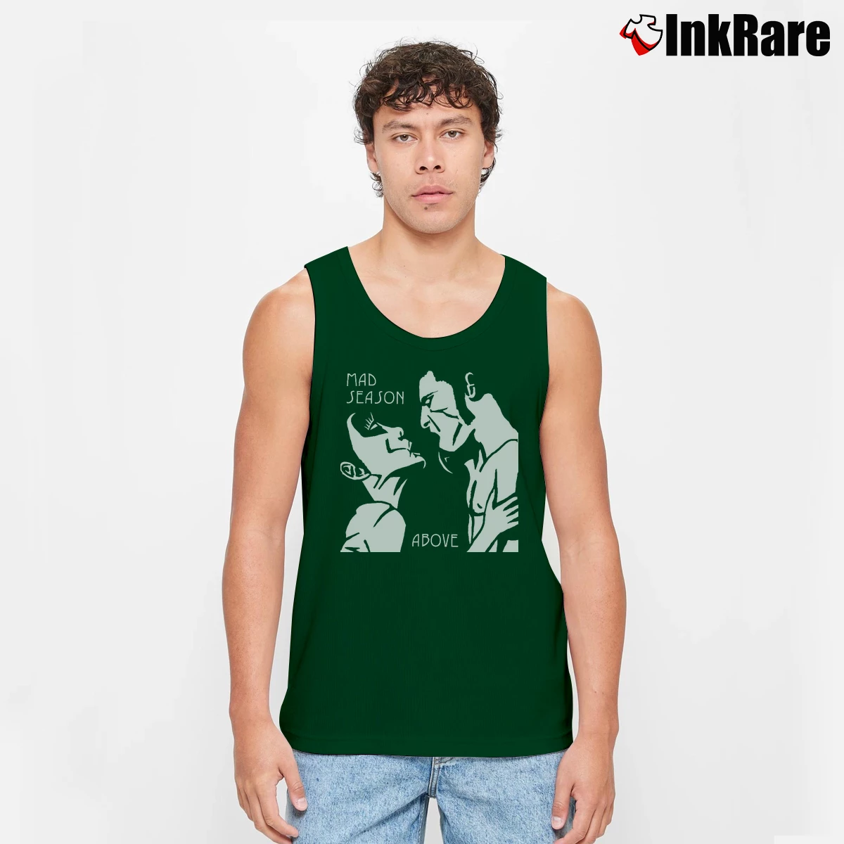 Men’s Layne Staley Mad Season Tank Top in forest green | Breathable, Active-Friendly Design