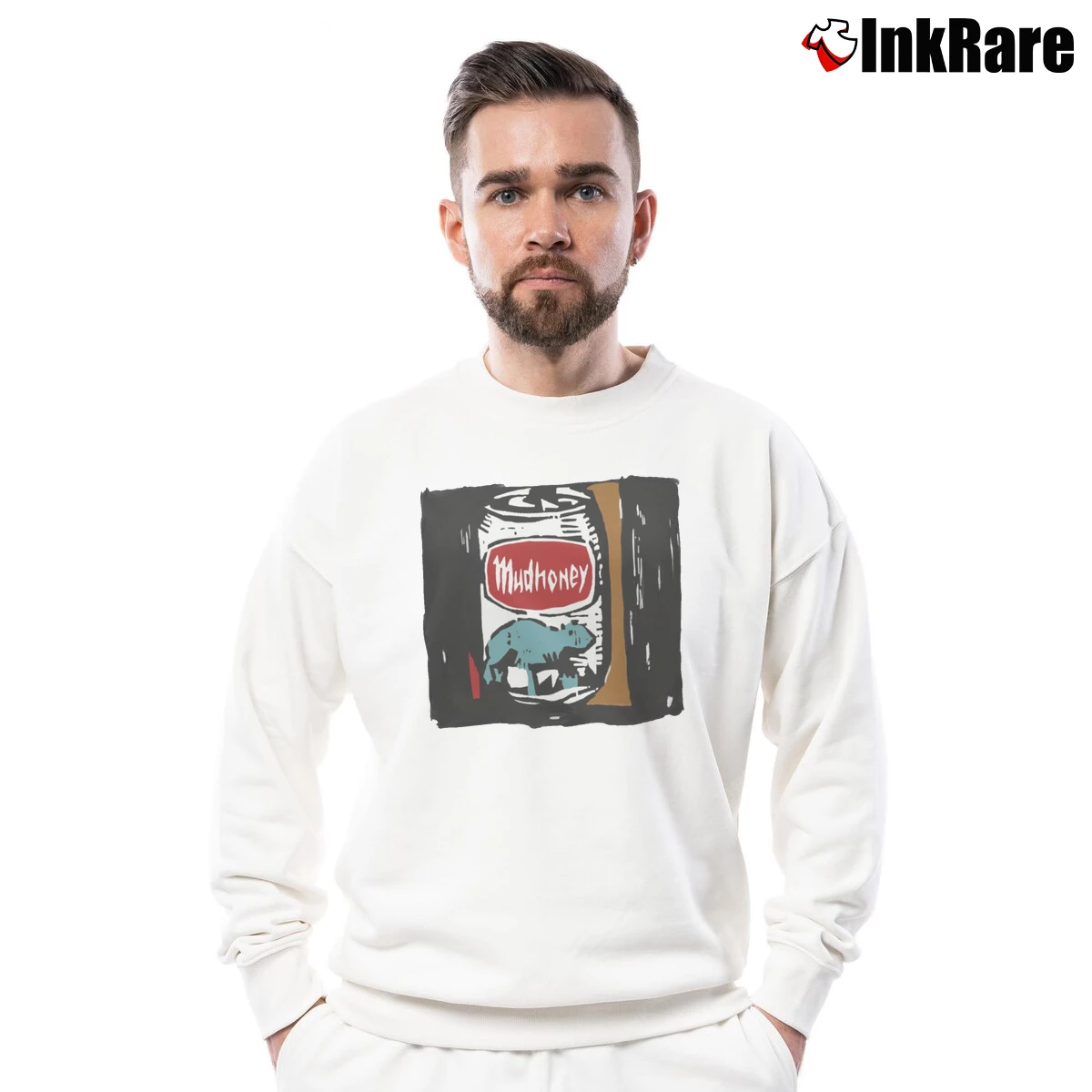 Men’s Layne Staley Mudhoney Crewneck Sweatshirt in white | Cozy Fabric, Clean Style