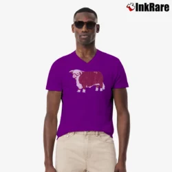 Men’s Lazy J Ranch Wear Hereford Logo V-Neck Tee in purple | Sharp, Breathable, Everyday Staple
