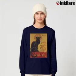 Women’s Le Chat Noir The Black Cat Steinlen Long-Sleeve Top in navy | Sleek, Versatile, All-Season