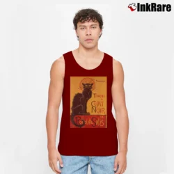 Men’s Le Chat Noir The Black Cat Steinlen Tank Top in maroon | Breathable, Active-Friendly Design