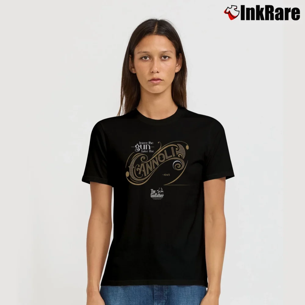 Women’s Leave The Gun Take The Cannoli Godfather T-Shirt in black | Soft, Flattering Fit