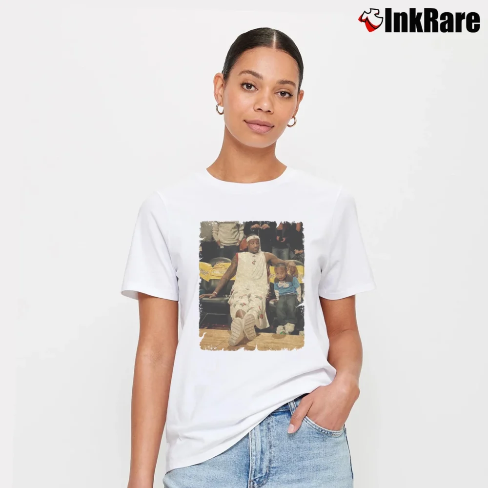 Women’s LeBron James And Bronny James Signature T-Shirt in white | Soft, Flattering Fit