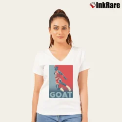 Women’s lebron james goat nba legend basketball king fan V-Neck Tee in white | Chic Neckline, Soft Texture