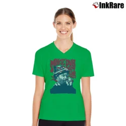 Women’s Lee Scratch Perry Make Dub Tribute V-Neck Tee in irish green | Chic Neckline, Soft Texture