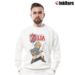 Men’s Legend Of Zelda Green Graphic Crewneck Sweatshirt in white | Cozy Fabric, Clean Style