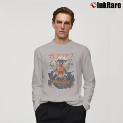 Men’s Legendary Dragon Ground Kaiju Garchomp Funny Long-Sleeve Shirt in sport grey | Sleek, Lightweight, Year-Round Wear