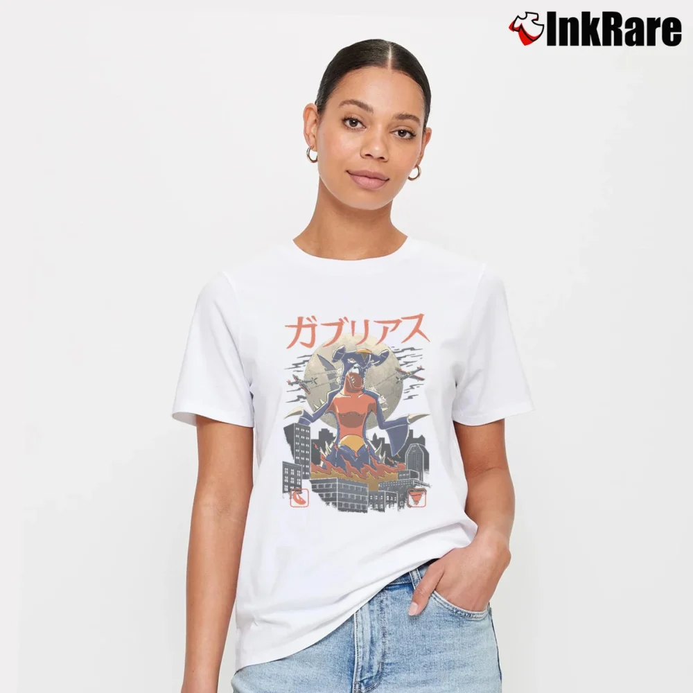 Women’s Legendary Dragon Ground Kaiju Garchomp Funny Signature T-Shirt in white | Soft, Flattering Fit