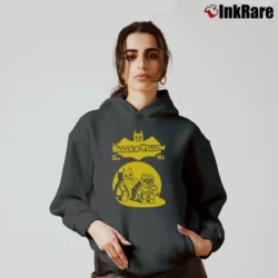 Women’s Lego Batman Movie Black Yellow Graphic Cozy Hoodie in charcoal | Warm, Structured, Stylish