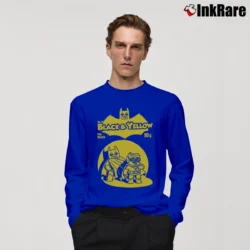 Men’s Lego Batman Movie Black Yellow Graphic Long-Sleeve Shirt in royal blue | Sleek, Lightweight, Year-Round Wear