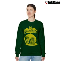 Women’s Lego Batman Movie Black Yellow Graphic Relaxed Sweatshirt in forest green | Soft, Laid-Back Vibe
