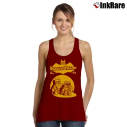 Women’s Lego Batman Movie Black Yellow Graphic Tank Top in maroon | Lightweight, Movement-Friendly