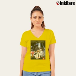 Women’s Lego Star Wars Graphic V-Neck Tee in yellow | Chic Neckline, Soft Texture