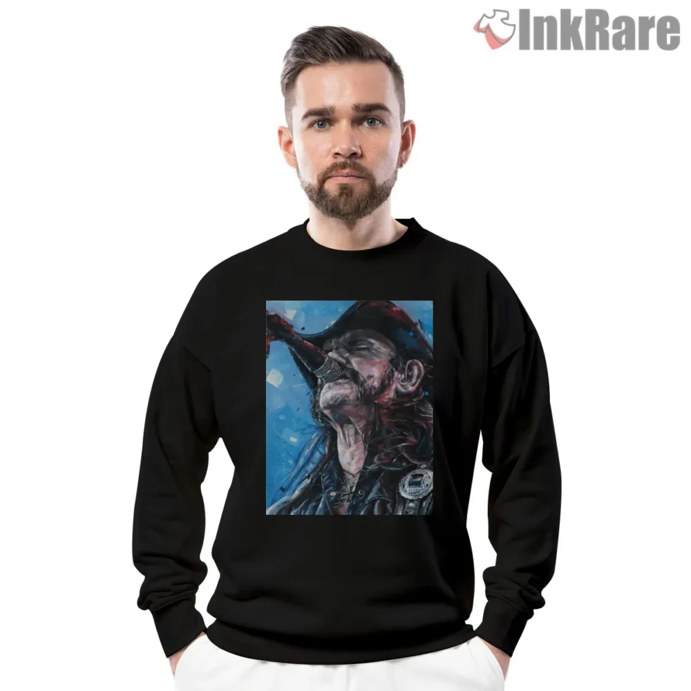 Lemmy Kilmister Abstract Blue Red Painting Shirt on graphic shirt for men graphic tee