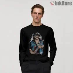 Lemmy Kilmister Rock And Roll Eighty Eight Bass Portrait Shirt on black long sleeve shirt for men graphic tee