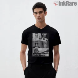Lemmy Motorhead Rock Royalty Joker Card Shirt on black v-neck shirt for men graphic tee