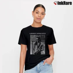 Women’s lenny kravitz in memoriam tribute band Signature T-Shirt in black | Soft, Flattering Fit
