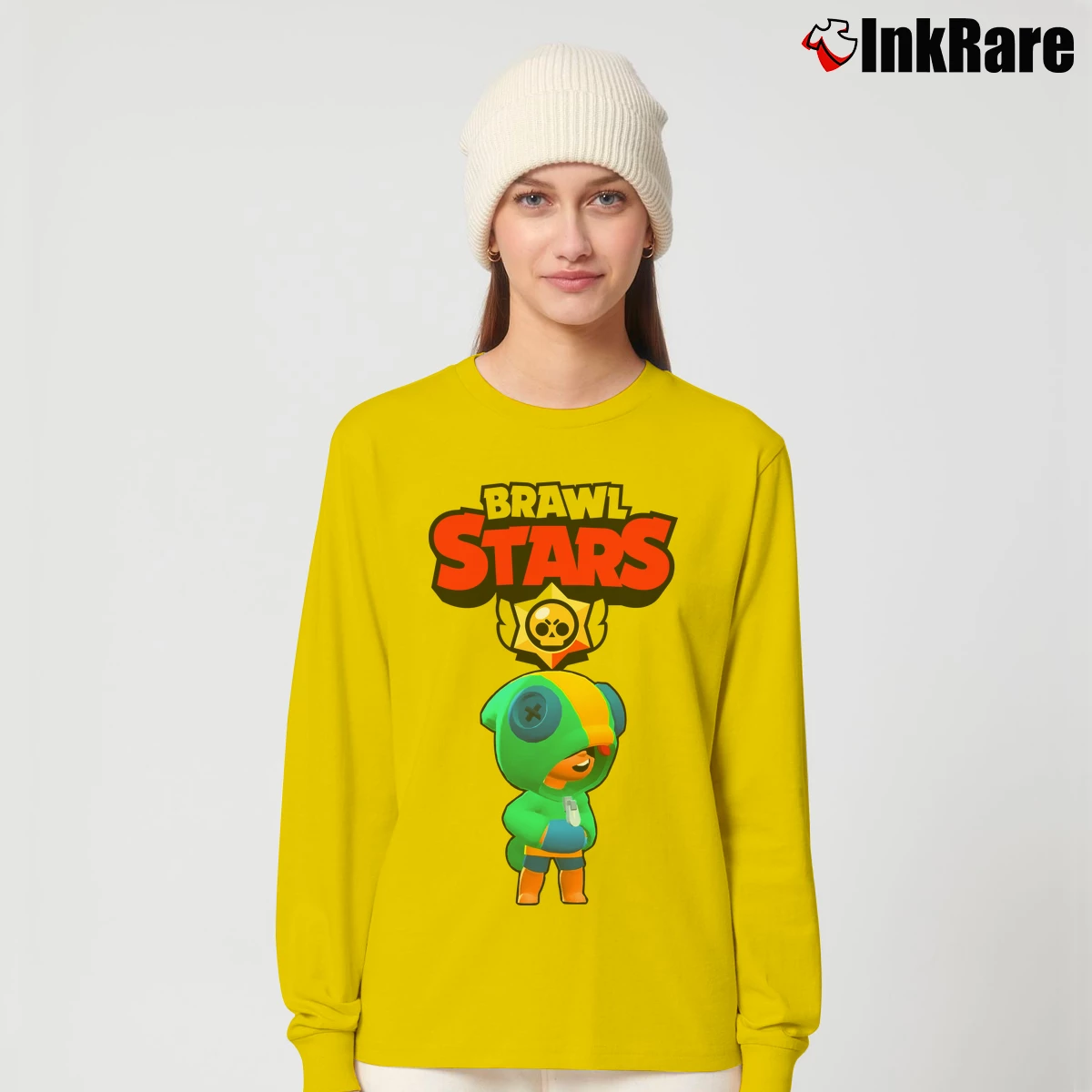 Women’s Leon Brawl Stars Long-Sleeve Top in yellow | Sleek, Versatile, All-Season