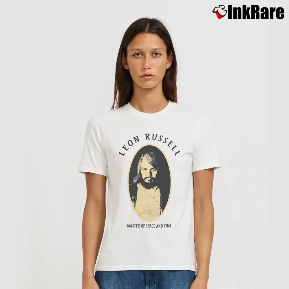 Women’s Leon Russell Master Of Space And Time Concert Signature T-Shirt in white | Soft, Flattering Fit